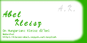 abel kleisz business card